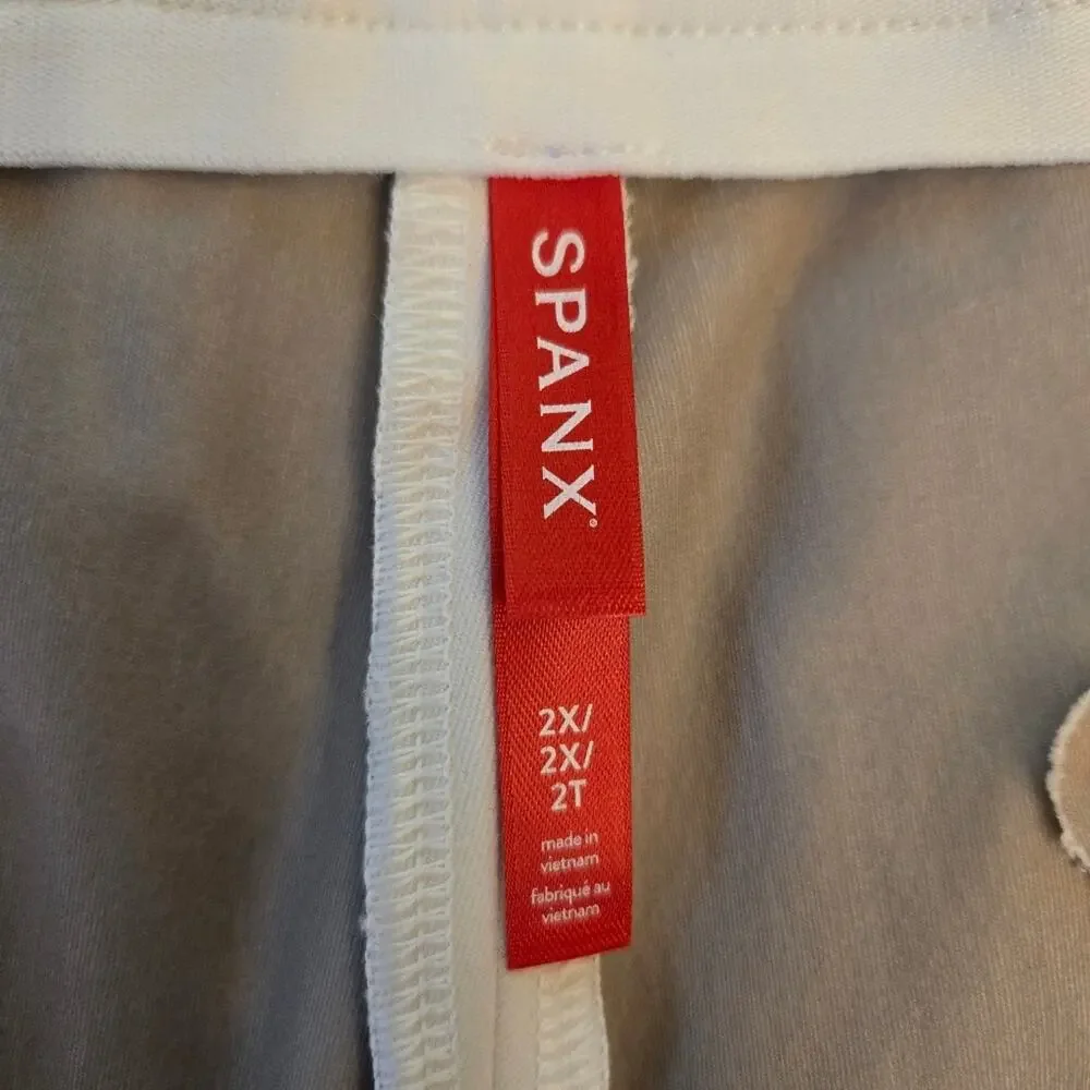 NWT SPANX Silver Lining Slim Straight Pull On Pant Classic White Size 2X